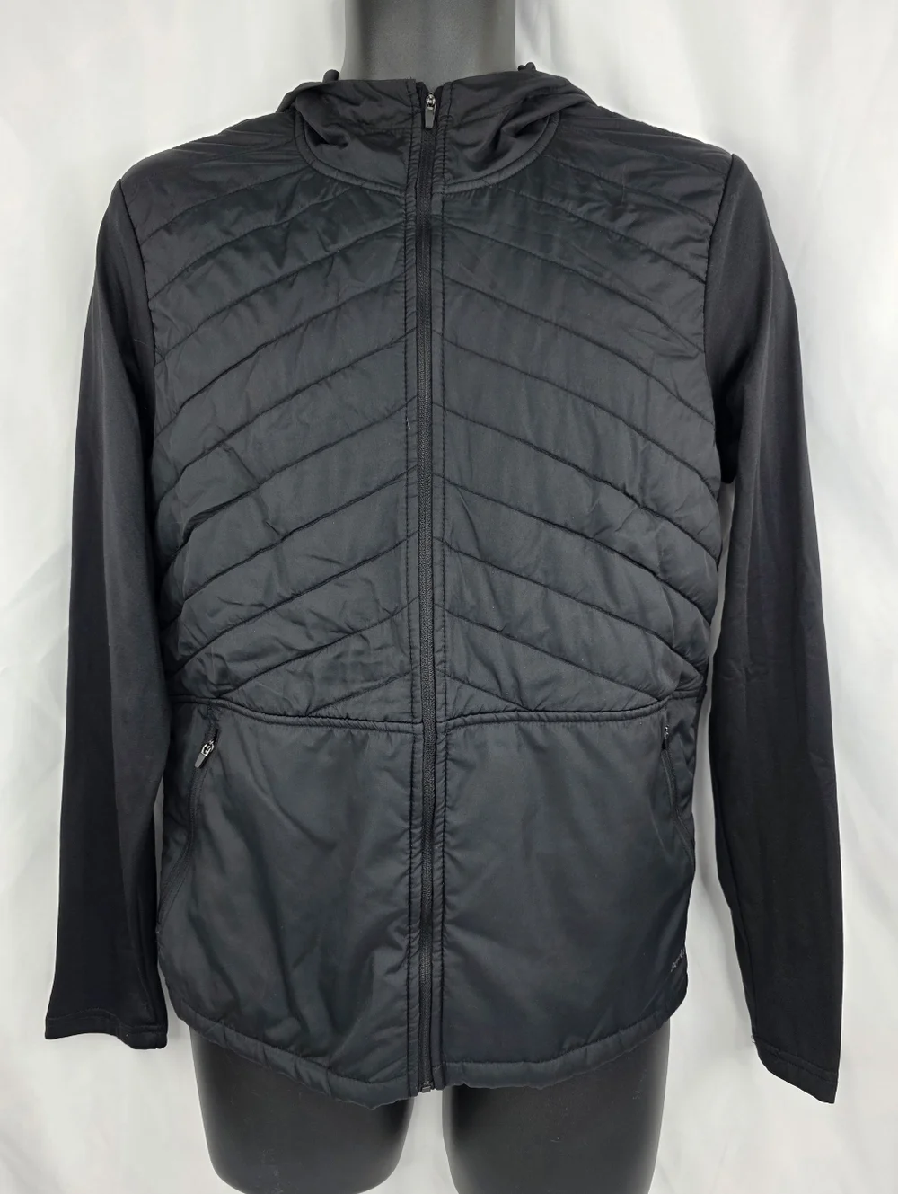 Skora Men's Black Hooded Light Quilted Running Jacket Size Small (35-36) AG-3465 - Picture 4 of 13